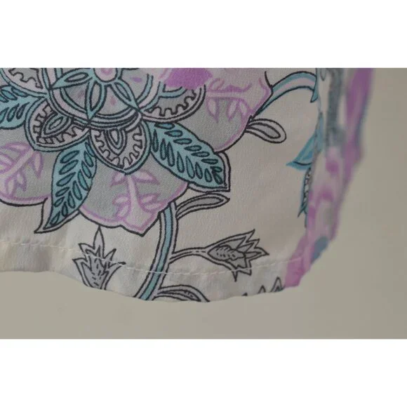 Vintage 70s Floral Paisley Pastel Secretary Blouse / Detachable Bow - Picture 8 of 10